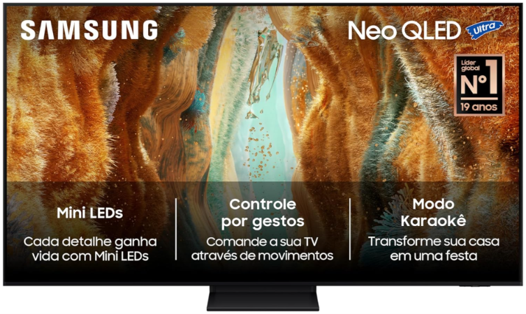 Samsung Vision AI TV 55" Neo QLED 4K QN70F 2025 vale a pena? Review completo