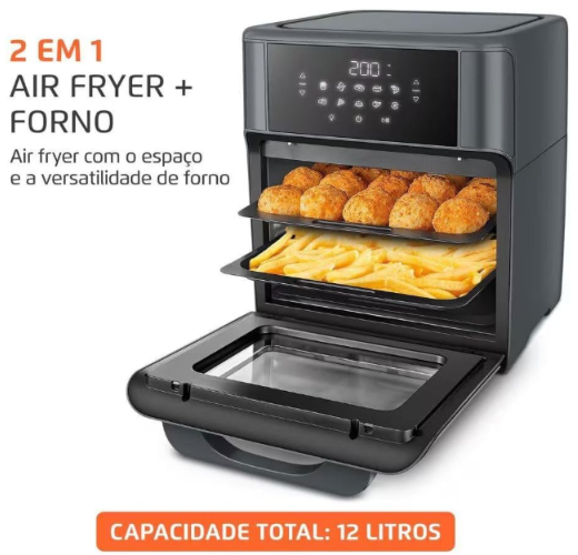 Fritadeira Elétrica AFON-12L-BG Forno 12 Litros Preto Mondial