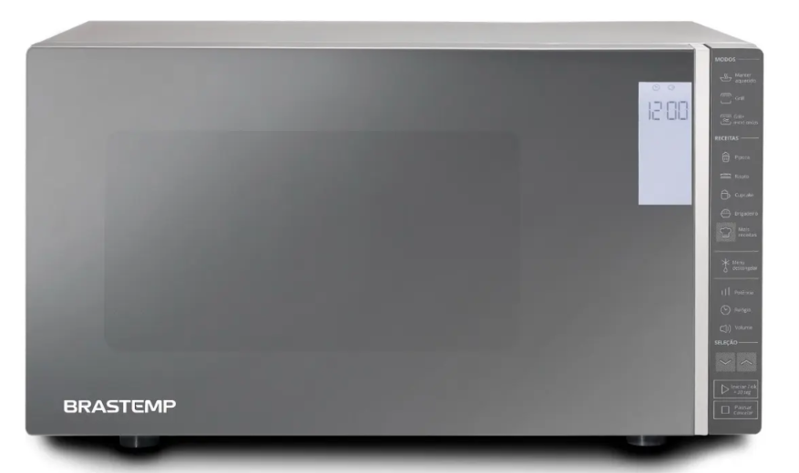 Micro-ondas Brastemp 32 Litros cor Inox Espelhado com Grill