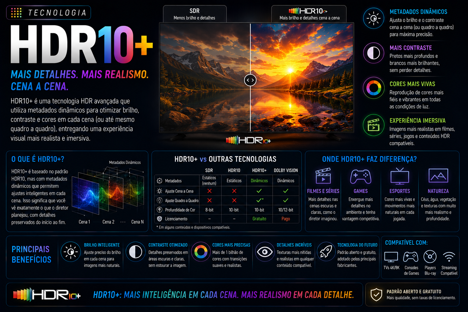 O que é HDR10+? Entenda como funciona o HDR com metadados dinâmicos