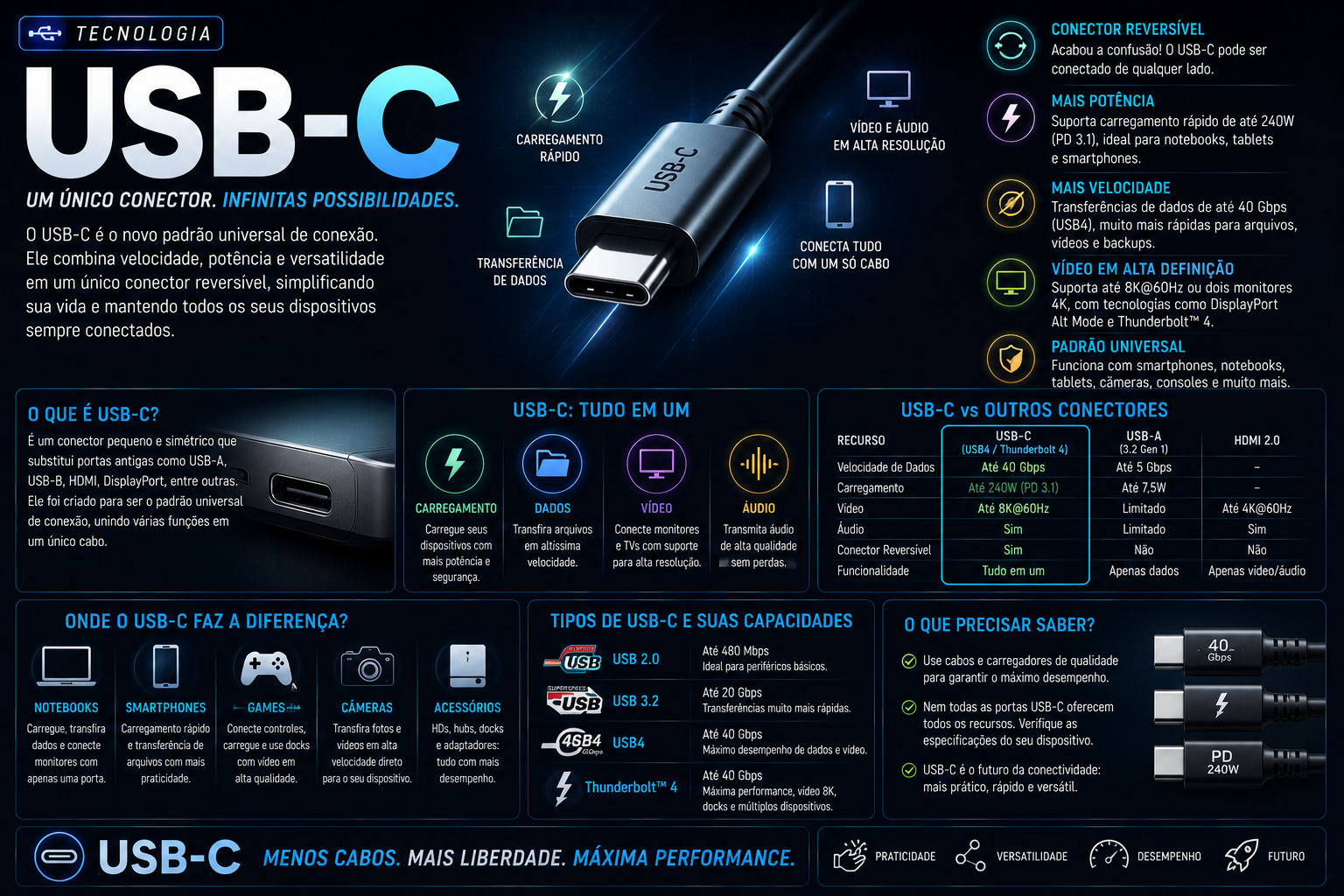 O que é USB-C? Entenda por que nem toda porta USB-C é igual