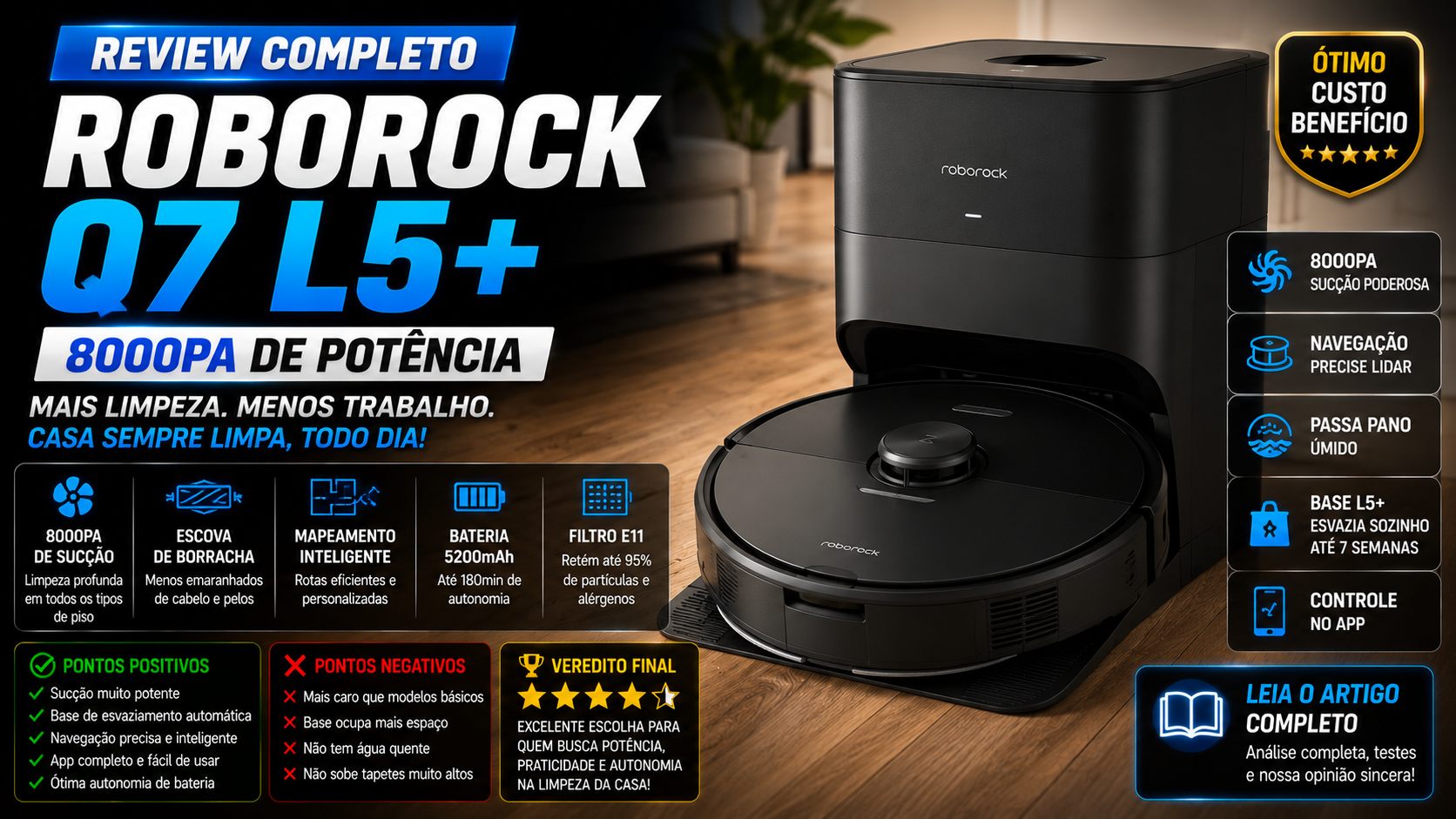 Review Técnico: Robô Aspirador Roborock Q7 Max+ (Série Q7)